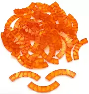 Lego 50 New Trans-Orange Tiles Round Corner 4 x 4 Macaroni Wide Parts
