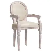 vidaXL Dining Chair Home Kitchen Dinner Chair Upholstered with Armrest Linen