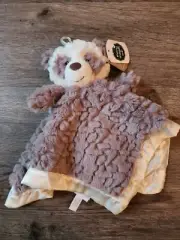 Mary Meyer Baby Panda Bear Lovey Security Blanket Gray Ivory Satin Trim Plush