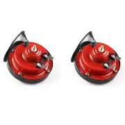 Car Truck SUV Dual-tone Snail Horn Electric Air Horns 12V 105DB Loud Red 2Pcs (for: Audi)