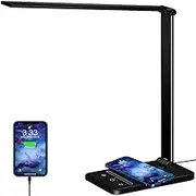 Wireless Charging Touch LED Desk Lamp Bedside Study Reading Table Light Dimmable USB Rechargeable