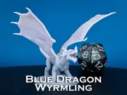 Blue Dragon Wyrmling Miniature for D&D, Dungeons and Dragons, Pathfinder, DND