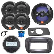 JBL Marine Radio, Spa Bezel, Adapter, ANT, LED Sub, 4x 6.5" 225W Black Speakers