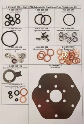 0438100017 Porsche 6cyl Cast Iron NON-Adjustable type Fuel Distr Repair Kit