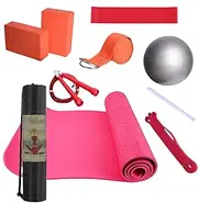 Yoga Mat Set,Exercise Mat with Yoga Blocks | Includes Latex Resistance Band and Stretching Band, Portable Exercise Equipment