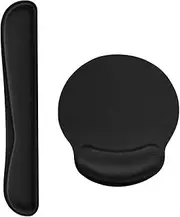 Simpeak Wrist Rest Set, Mouse Pad Wrist Rest+ Keyboard Wrist Rest Laptop Wrist Rests Non-Slip Rubber Base, Black