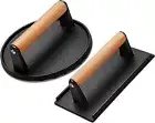 Burger Press 7 round & 8.2 X4.3-Rectangle Heavy Duty Cast Iron Smash Bacon Pr-Au
