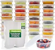 Freshware Plastic Deli Containers, 8 Ounce, 8 oz, 240 Set