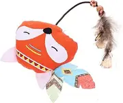 DINHEAROM Interactive Cat Plush Chewing Toy for Indoor Cats Soft Lightweight Teething Chew Toy for Kittens for Independent Play and Exercise and Funny Design
