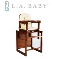 在飛比找PChome24h購物優惠-【美國 L.A. Baby】實木兩用兒童餐桌椅(附餐椅座墊)