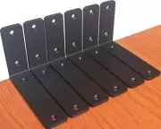 6 Pack Black Iron Shelf Brackets 6"x4"x1.5", 5mm Thick with Screws