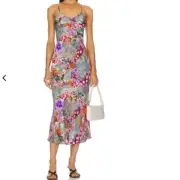 Allsaints floral slip dress, NEW, Bryony Lucia dress in peace pink Size 12