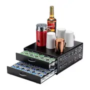 Flagship K Cup Organizer Drawer 2 Tier Coffee Pod Holder for Keurig Pod Holde...