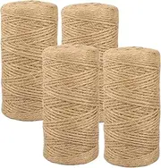 400m Jute Twine String 2mm Twine String 2 Ply Jute String Garden Twine Natural Brown Jute Rope Garden String Jute Twine for Crafts Gardening Gift Wrapping Packing Christmas Decoration