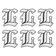Iron on Letter Patches, 6Pcs Iron on Patches, Letter L Black White