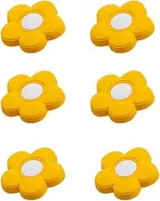 Cartoon Shape Soft Rubber Knobs for Kids Girls Boys Cabinet Handle pulls Drawer Knobs for Kids Room Cabinets Closets Toy Organizer Box Bookcase 6pcs/Set (Flower, Yellow)