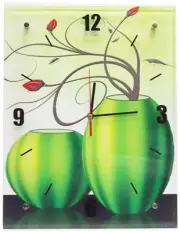 Wall Clock Glass Density Board Multi-coloured Home Decor Brand New 35cmx45cm
