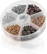 600pcs DIY Eye Pin Hooks Metal Eye Screw Hooks for Jewelry Making Heavy Duty Storage Box