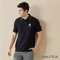 在飛比找momo購物網優惠-【NAUTICA】男裝 經典素面短袖POLO衫(黑色)
