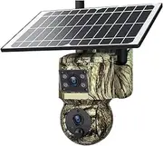 8MP Trail Camera Dual Lens Outdoor, 3G/4G, Solar Powered Camera with 360° Pan Tilt, 4K Night Vision, Smart Motion Activated(4G ADD 64GB)