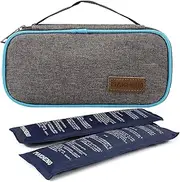 Insulin Cooler Travel Case for Diabetic Medication - Diabetic Medication Insulated Cool Organizer with 2 Reusable Ice Packs for Insulin Pen and Other Supplies, for The Daily Life and Trip