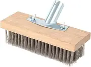 Stainless Steel Wire Floor Brush Head, Heavy Duty Stiff Bristles Brush Multi-Purpose Pool Brush for Scrubbing Stains on Deck, Concrete, Garage, Pool, Grout, Patio