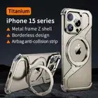 For iPhone 16 15 Pro Max 14 Metal Rugged Magsafe Magnetic Frameless Case Cover