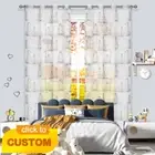 Sheer Eyelet Curtain 220cm Drop Grey Color 100% Polyester Window Door Draperies