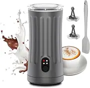 Ovetedot Milk Frother, 4-in-1 Milk Frother Electric, Hot and Cold Foam Maker and Milk Warmer with Temperature Control & Auto Shut-Off, Frother for Coffee, Latte, Cappuccino, Matcha(Gray)