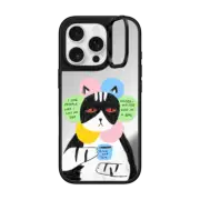 iPhone 16 Pro Mirror Ring Stand Case MagSafe Compatible This Cat Dislikes People