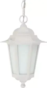 Nuvo Cornerstone 1 Light White Outdoor Hanging Lantern