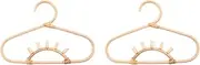 Binxind 2X Rattan Clothes Hanger Kids Garments Organizer Rack Children Hanger Kids Room Decoration Hanger for Clothes,Sun