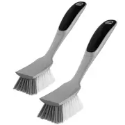 MR.SIGA Dish Brush with Non Slip Handle Built-in Scraper, Scrub Brush for Dis...
