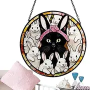 Animal Cat Sun Catcher - Acrylic Light Catcher for Window - Creative Funny Garden Art Ornaments for Christmas, Easter, Girlfriend, Wife, Lover