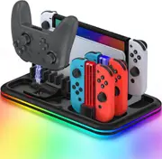 Rgb Light Charging Dock For Switch Oled - Compact