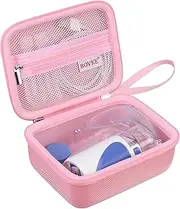 BOVKE Carry Bag for Handheld Mesh Nebuliser Machine for Adults and Children, Cool Mist Steam Inhaler Portable Nebuliser Holder with Additional Pocket for Cable, Batteries, Pink (Case Only)