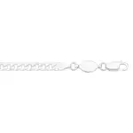 Silver 18.5cm Pave Dia-cut Bevelled Curb Bracelet