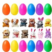 Prefilled Easter Eggs With Plush Toys Easter Eggs With Animal Toys 12X Holiday Stuffed Basket Plushies Stuffer - Easter Basket Stuffers Fillers