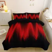 Red Black Kids Comforter Sets Boys,Geometric Lines Boys Bedding Full Abstract
