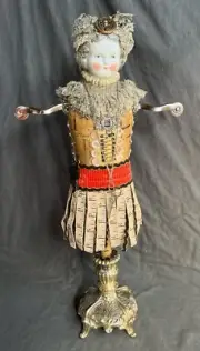 #235 ASSEMBLAGE Alter Art Doll Head Dress Form Mannequin GRANNY 18" Tall