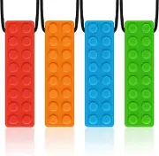 4-Pack Chewy Necklace for Kids & Adults | Safe & Durable Sensory Toys for Autism