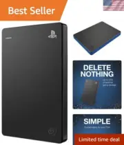 Officially Licensed PS4 Game Drive 2TB - Plug-and-Play USB 3.0 Storage Solution