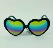 Trend Sunglasses For Women Teens Heart, 100% UVA-UVB Protection, Black Mirrored
