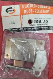 Vintage Corbin 704L Wardrobe Lock with Skeleton Key - NOS