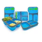 Collapsible Food Storage Container for Meal Prep | 3 Separate Compartments wi...