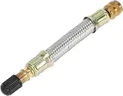 X AUTOHAUX Tire Valve Stem Air Inflation Adaptor Durable 100mm Long Tire Valve Extension Pure Copper Stainless Steel Silver Tone