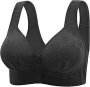 Womens Running Bra Comfy Convenient Front Closure Bras No Underwire Supportive Bras Full Coverage Bra Sports Light Support