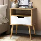 Scandi X Multi Storage Modern Bedside Table | Sleek Versatile Nightstand Table