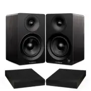 Fluance Powered 5" Stereo Bookshelf Speakers w/ High Density Foam Isolation Pads