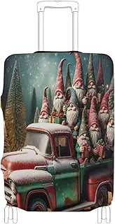 [Joisal] Cartoon Duck Suit Case Cover Fit 18-32 Inch Suitcase Protector Cover Tsa Approved Scratch-Resistant Suitcase Accessories, Cute Gnome Christmas Truck, S 18-20 in